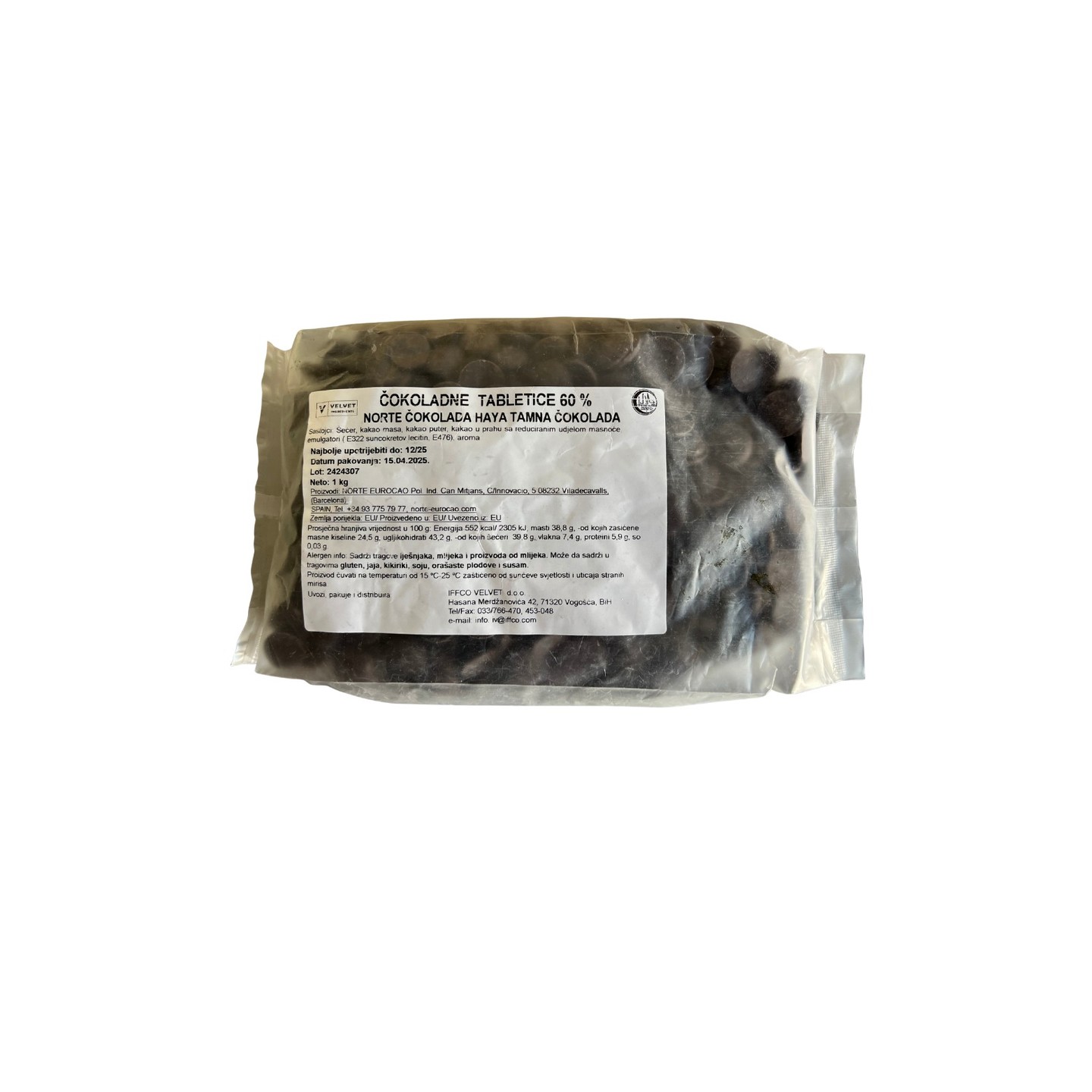 Velvet Ččokoladne Tabletice 1kg veleprodaja hrane Kiseljak